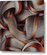 Connections - Copper, Topaz, Maroon, Brown, Ochre 3d Line Art Metal Print