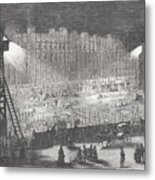 Construction Of The Rivoli Street (paris), Electric Lighting, 19th Century Metal Print