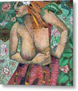 Mosaic Art - Woman In Two Worlds Metal Print