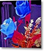 Cool Blue Roses Metal Print