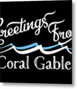 Coral Gables Florida Water Waves Metal Print