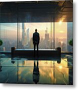 Corporate World 01 Office Reflection Metal Print