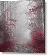 Country Road In Burgundy And Gray Metal Print