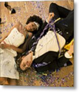 Couple Lying Down On The Floor Metal Print