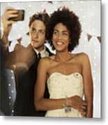 Couple Taking A Selfie At Prom Party Metal Print