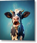 Crazy Cow 01 Metal Print