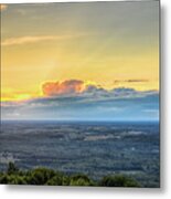 Crepuscular Rays Over Rib Mountain State Park Metal Print