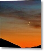 Crescent Moon At Sunset Metal Print