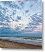 Crystal Coast Beach Sunset Over The Atlantic - North Carolina Metal Print
