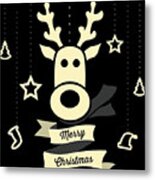 Cute Reindeer Christmas Metal Print