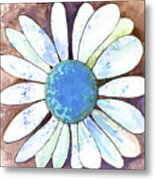 Daisy In Brown And Blue Metal Print
