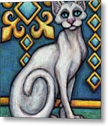 Damien. The Hauz Katz. Cat Portrait Painting Series. Metal Print