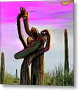 Dancing Cactus Metal Print