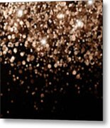 Dark Night Brown Black Glitter #1 Faux Glitter #shiny #decor #art Metal Print