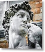 David By Michelangelo Florence Italy Face Detail Metal Print