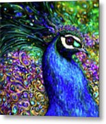 Dazzling Peacock Metal Print