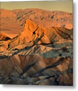 Death Valley Zabriskie Point Sunrise Panorama Metal Print