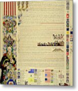 Declaration Of Independence Of United States In Congress July 4, 1776 Metal Print