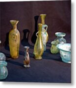 Decorated Roman Glass Amphoras And Bottles S2 Metal Print
