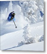 Deep Powder Skier - Snowbird, Utah Metal Print