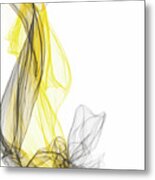 Descent - Yellow And Gray Abstract Modern Art Metal Print