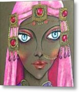 Desert Diva -- Whimsical Arabic Woman Metal Print