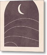 Desert Moon - Brown - A Window With A View Metal Print