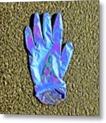 Disposable Glove On The Ground Metal Print