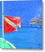 Dive Flag Metal Print