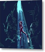 Diver Resurfaces Metal Print