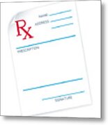 Doctor's Prescription Note Metal Print