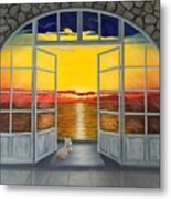 Dog With A View Metal Print