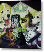 Dogs Playing Poker Metal Print