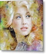 Dolly Parton Watercolor Metal Print