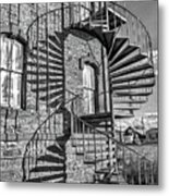 Double Spiral Black And White Metal Print