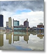 Downtown Toledo Panorama Reflections  1541 Metal Print