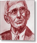 Dr Fauci -- Red Tint Metal Print