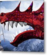 Dragon Jaws Bravery Metal Print