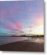 Dramatic Sunset Over Constitution Beach In East Boston Metal Print