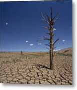 Dry Cracked Earth Metal Print