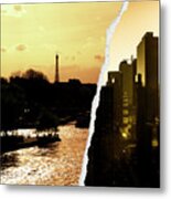 Dual Torn Collection - Shadows Sunset Metal Print