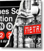 Dual Torn Collection - Subway Metro Metal Print