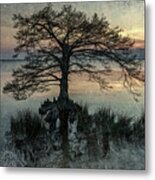 Dusk On Currituck Sound Vintage Metal Print