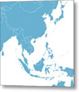 East Asia Map Metal Print