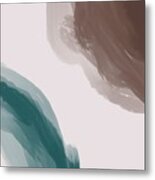 Echoes - Contemporary Abstract Painting - Minimal, Modern - Blue, Brown Metal Print