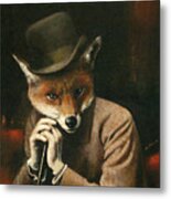 Edwardian Gentleman Fox Metal Print