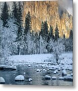 El Capitan Winter Yosemite National Park California Metal Print