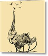 Elephant Cartoon Metal Print