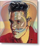 Elvis Presley And Guitar Metal Print