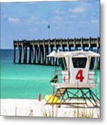 Emerald Pensacola Beach Florida Pier Metal Print